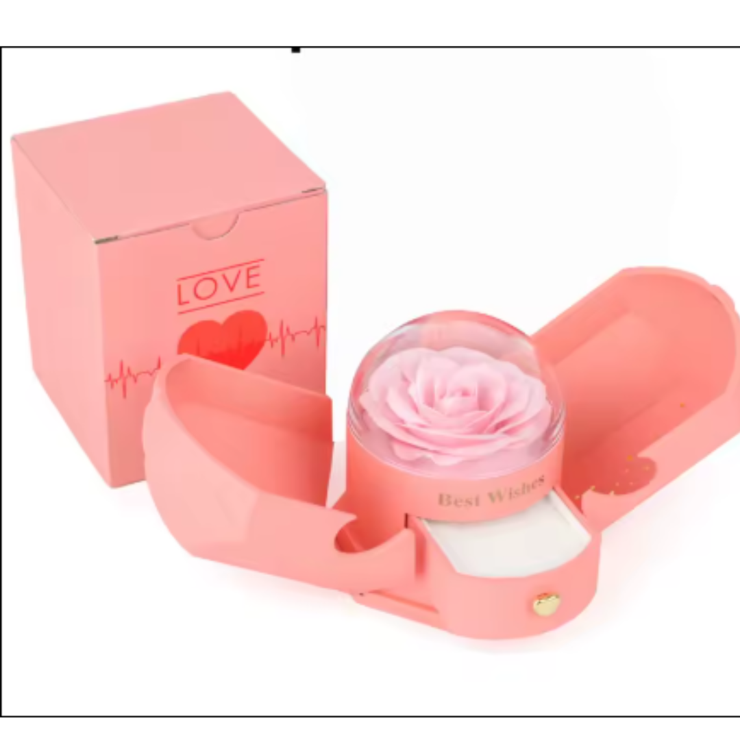 Caja Sorpresa con Rosa Eterna y Joyero Oculto