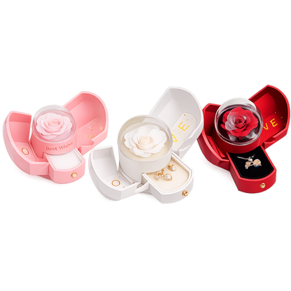 Caja Sorpresa con Rosa Eterna y Joyero Oculto