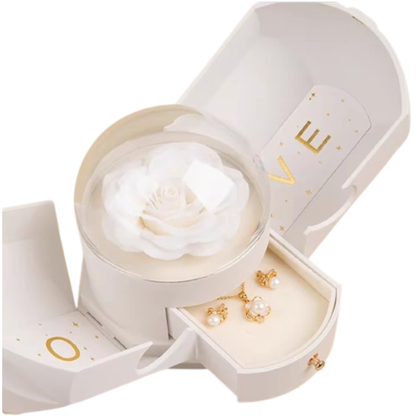 Caja Sorpresa con Rosa Eterna y Joyero Oculto