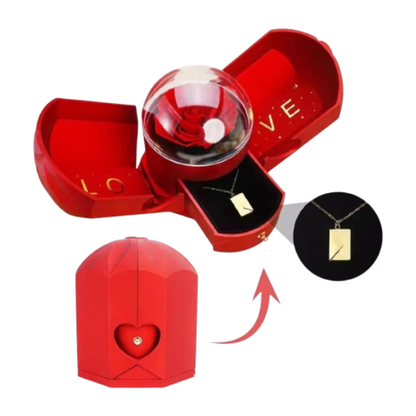 Caja Sorpresa con Rosa Eterna y Joyero Oculto